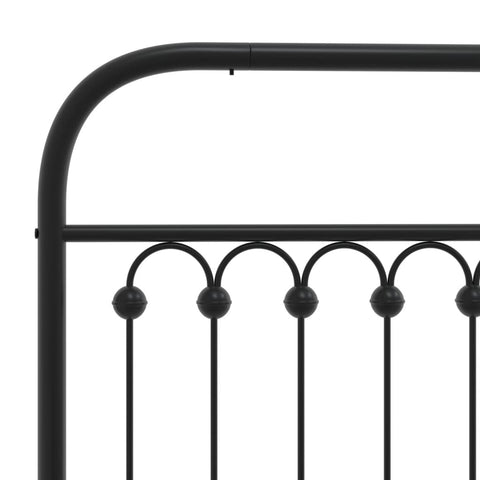 vidaXL Metal Bed Frame without Mattress with Footboard Black 75x190cm