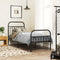 vidaXL Metal Bed Frame without Mattress with Footboard Black 75x190cm