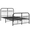 vidaXL Metal Bed Frame without Mattress with Footboard Black 120x200cm