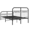 vidaXL Metal Bed Frame without Mattress with Footboard Black 120x200cm