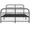 vidaXL Metal Bed Frame without Mattress with Footboard Black 140x200cm