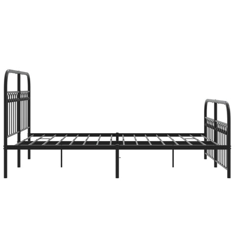 vidaXL Metal Bed Frame without Mattress with Footboard Black 140x200cm
