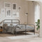 vidaXL Metal Bed Frame without Mattress with Footboard Black 140x200cm