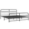 vidaXL Metal Bed Frame without Mattress with Footboard Black 193x203cm