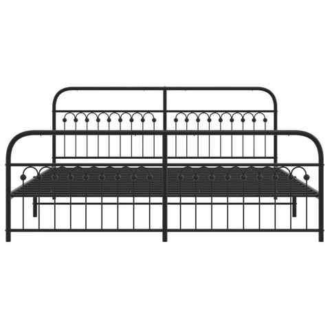vidaXL Metal Bed Frame without Mattress with Footboard Black 193x203cm