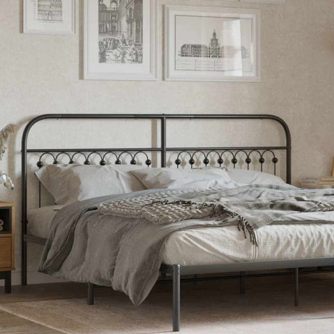 vidaXL Metal Headboard Black 180 cm