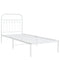 vidaXL Metal Bed Frame without Mattress with Headboard White 75x190cm
