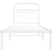 vidaXL Metal Bed Frame without Mattress with Headboard White 75x190cm