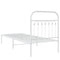 vidaXL Metal Bed Frame without Mattress with Headboard White 75x190cm