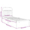 vidaXL Metal Bed Frame without Mattress with Headboard White 75x190cm