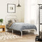 vidaXL Metal Bed Frame without Mattress with Headboard White 75x190cm
