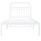 vidaXL Metal Bed Frame without Mattress with Headboard White 90x200cm