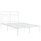 vidaXL Metal Bed Frame without Mattress with Headboard White 120x190cm