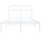 vidaXL Metal Bed Frame without Mattress with Headboard White 120x190cm