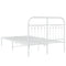 vidaXL Metal Bed Frame without Mattress with Headboard White 120x190cm