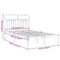 vidaXL Metal Bed Frame without Mattress with Headboard White 120x190cm