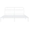 vidaXL Metal Bed Frame without Mattress with Headboard White 183x213cm