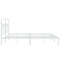 vidaXL Metal Bed Frame without Mattress with Headboard White 183x213cm