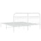 vidaXL Metal Bed Frame without Mattress with Headboard White 183x213cm