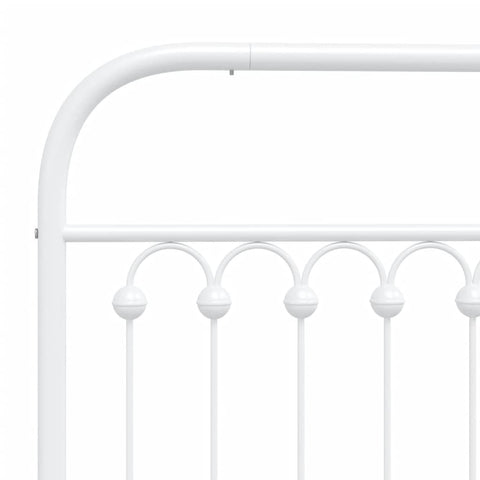 vidaXL Metal Bed Frame without Mattress with Footboard White 80x200cm