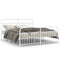 vidaXL Metal Bed Frame without Mattress with Footboard White 183x213cm