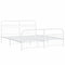 vidaXL Metal Bed Frame without Mattress with Footboard White 183x213cm