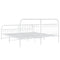 vidaXL Metal Bed Frame without Mattress with Footboard White 183x213cm