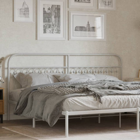vidaXL Metal Headboard White 193 cm