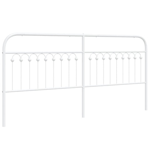 vidaXL Metal Headboard White 200 cm