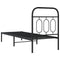 vidaXL Metal Bed Frame without Mattress with Headboard Black 75x190cm
