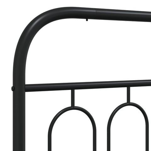 vidaXL Metal Bed Frame without Mattress with Headboard Black 75x190cm