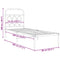 vidaXL Metal Bed Frame without Mattress with Headboard Black 75x190cm