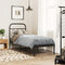 vidaXL Metal Bed Frame without Mattress with Headboard Black 75x190cm
