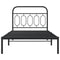 vidaXL Metal Bed Frame without Mattress with Headboard Black 100x190cm