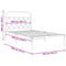 vidaXL Metal Bed Frame without Mattress with Headboard Black 100x190cm