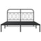 vidaXL Metal Bed Frame without Mattress with Headboard Black 135x190cm