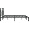 vidaXL Metal Bed Frame without Mattress with Headboard Black 135x190cm