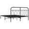 vidaXL Metal Bed Frame without Mattress with Headboard Black 135x190cm