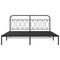 vidaXL Metal Bed Frame without Mattress with Headboard Black 180x200cm