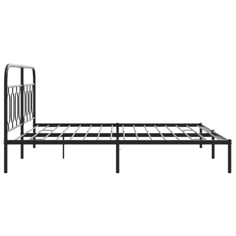 vidaXL Metal Bed Frame without Mattress with Headboard Black 180x200cm