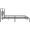 vidaXL Metal Bed Frame without Mattress with Headboard Black 180x200cm