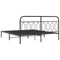vidaXL Metal Bed Frame without Mattress with Headboard Black 180x200cm