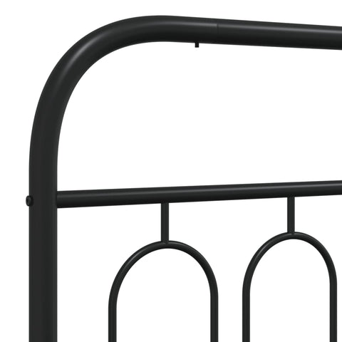 vidaXL Metal Bed Frame without Mattress with Headboard Black 180x200cm