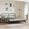 vidaXL Metal Bed Frame without Mattress with Headboard Black 180x200cm