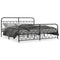 vidaXL Metal Bed Frame without Mattress with Footboard Black 200x200cm