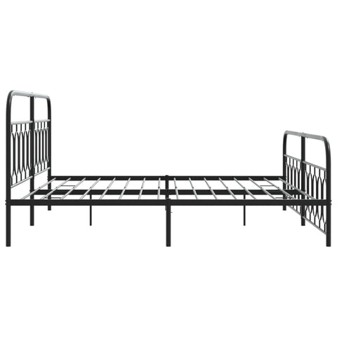 vidaXL Metal Bed Frame without Mattress with Footboard Black 200x200cm