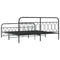 vidaXL Metal Bed Frame without Mattress with Footboard Black 200x200cm