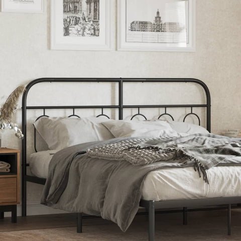 vidaXL Metal Headboard Black 137 cm