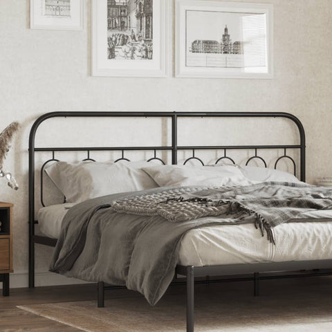 vidaXL Metal Headboard Black 183 cm