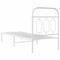 vidaXL Metal Bed Frame without Mattress with Headboard White 75x190cm